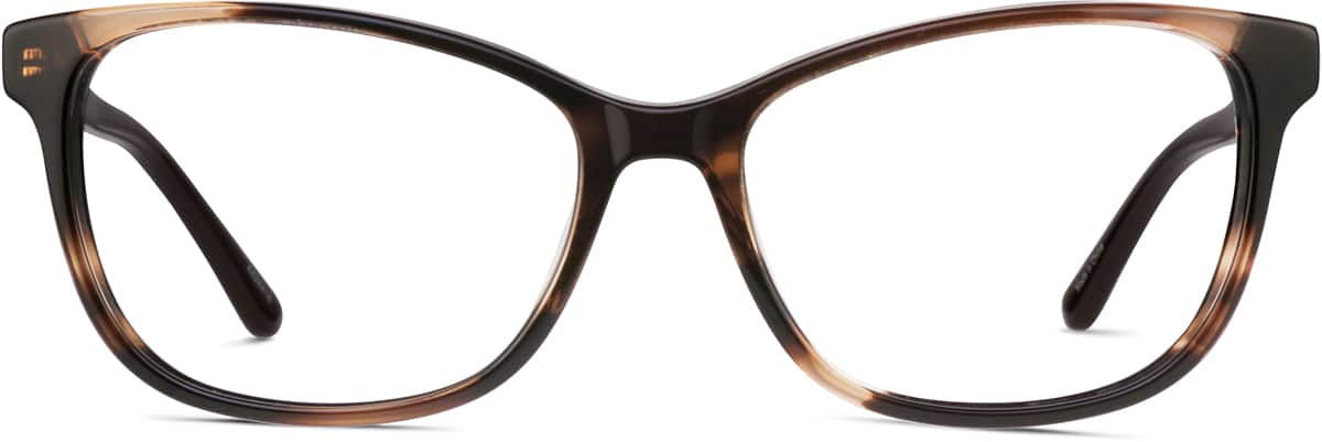 Front view of Rectangle Glasses 4424415 in Espresso