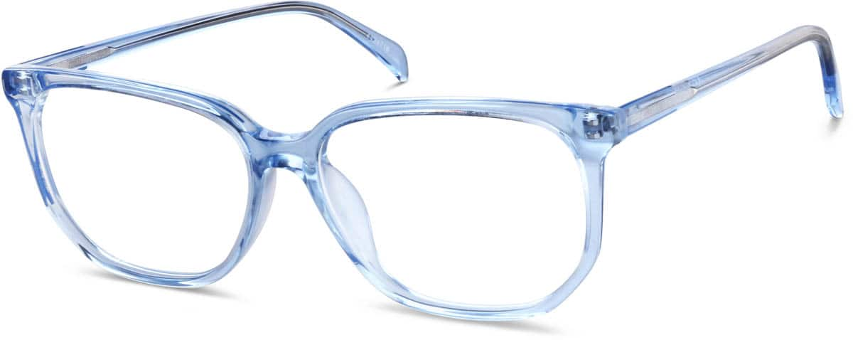 Angle view of Rectangle Glasses 4424716 in Blue