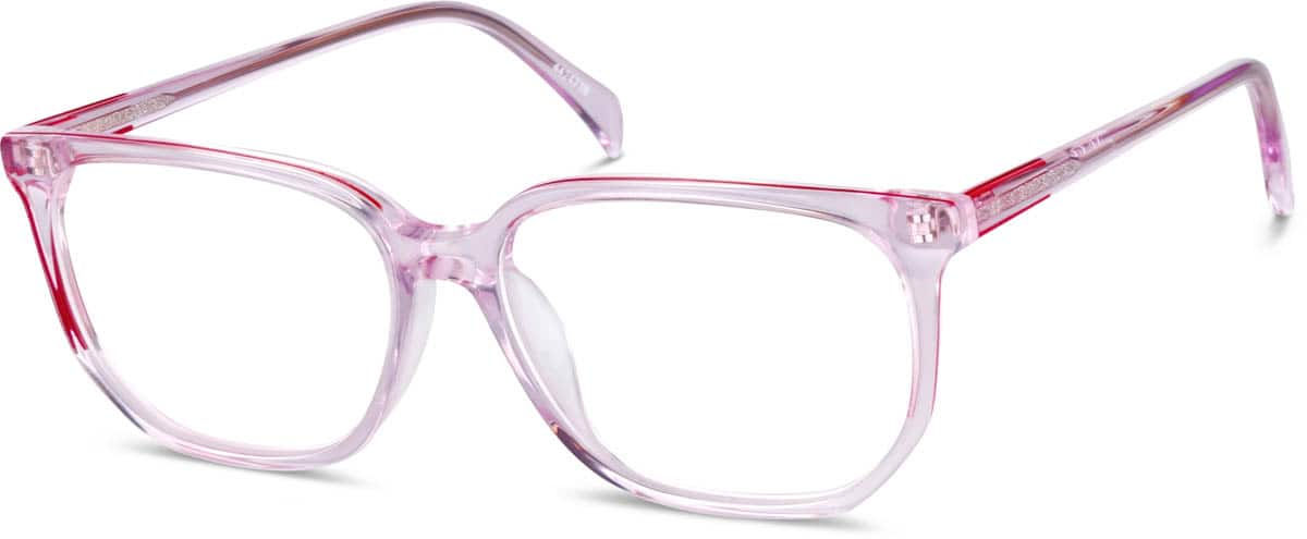 Angle view of Rectangle Glasses 4424719 in Pink