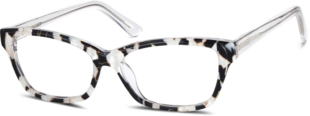 Angle view of Rectangle Glasses 4424831 in White