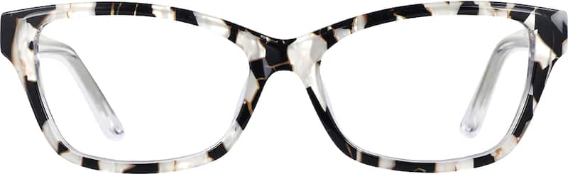 White Rectangle Glasses