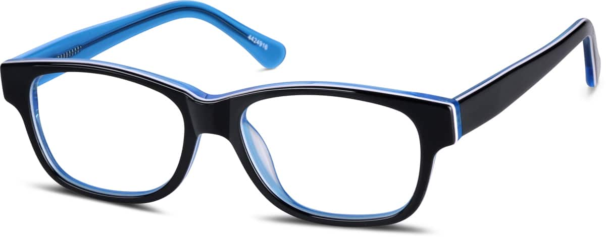 Angle view of Kids’ Rectangle Glasses 4424916 in Blue