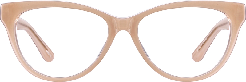 cream cat eye glasses