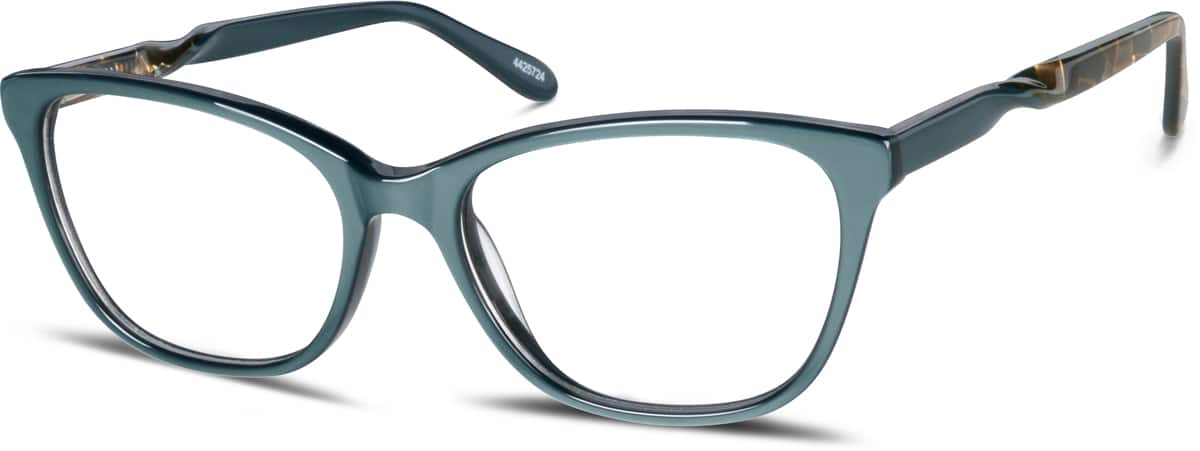 Angle view of Square Glasses 4425724 in Green