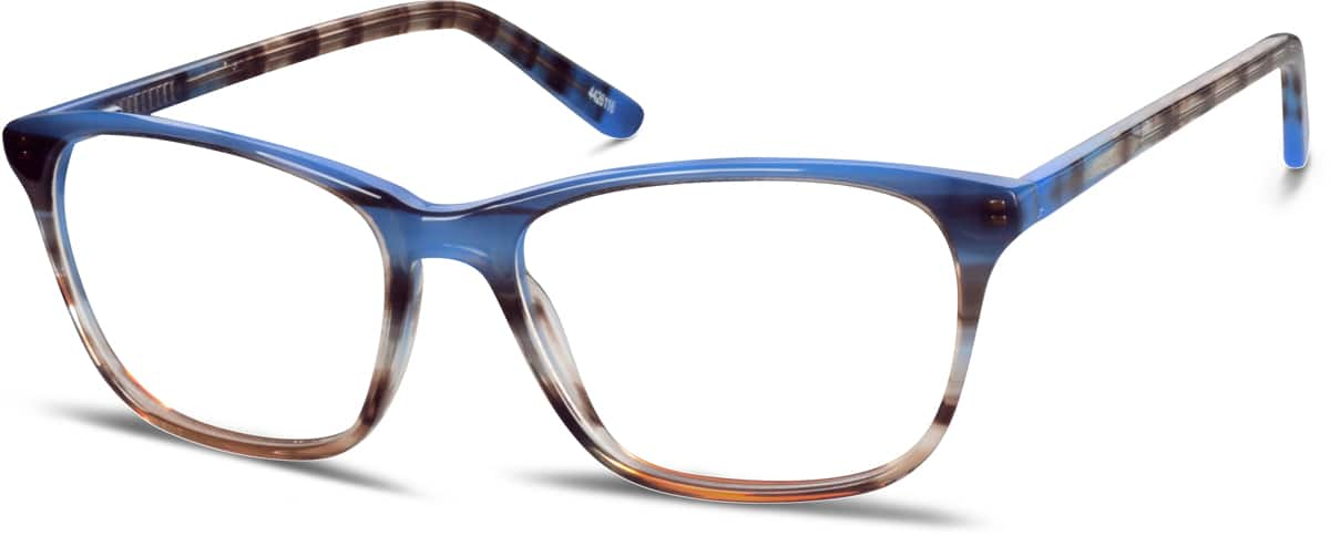 Angle view of Square Glasses 4426116 in Blue Pattern