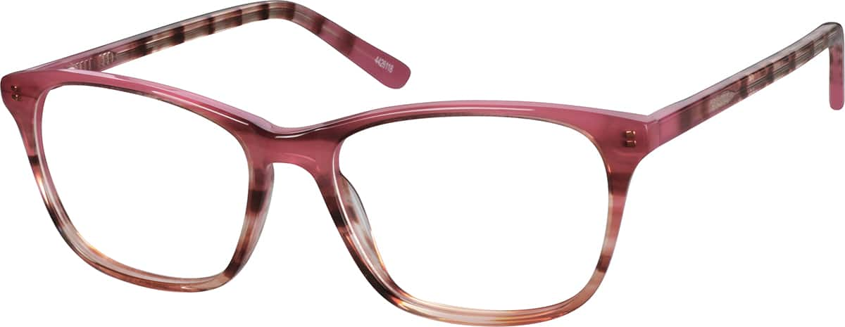 Angle view of Square Glasses 4426118 in Red Pattern