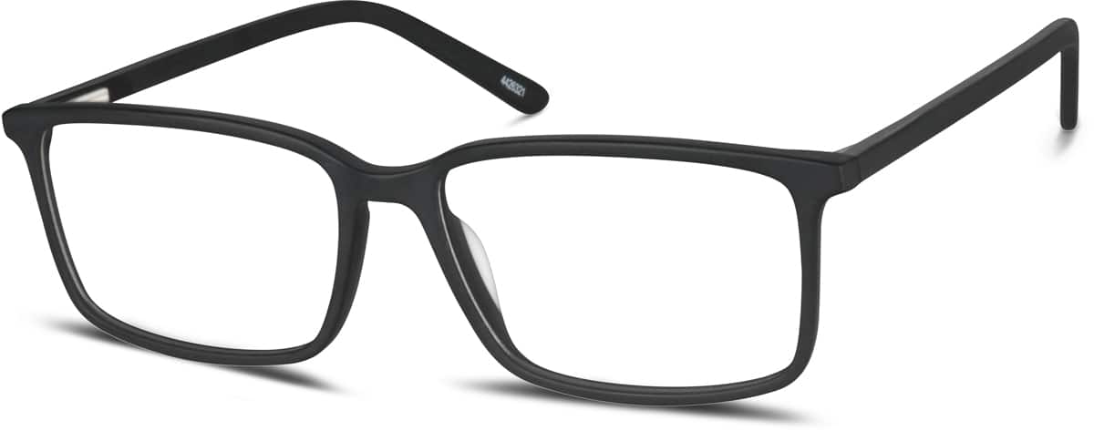 Angle view of Rectangle Glasses 4426321 in Black