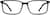 Front view of Rectangle Glasses 4426321 in Black thumbnail