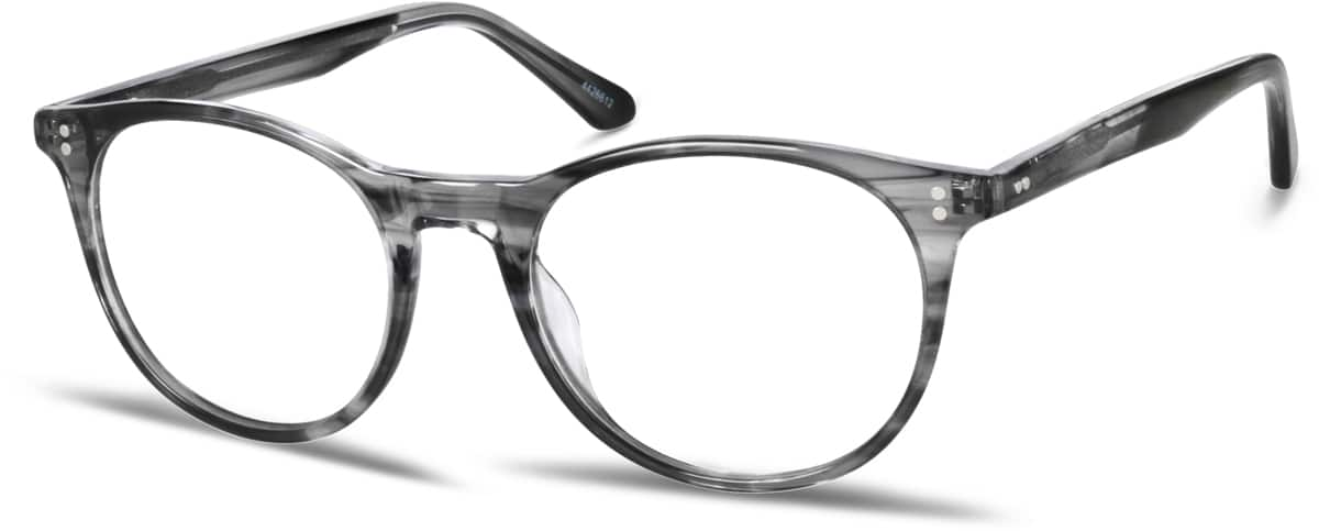 Angle view of Round Glasses 4426612 in Smoke