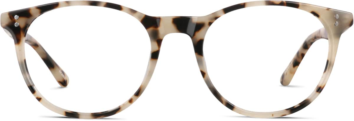 Front view of Round Glasses 4426635 in Latte