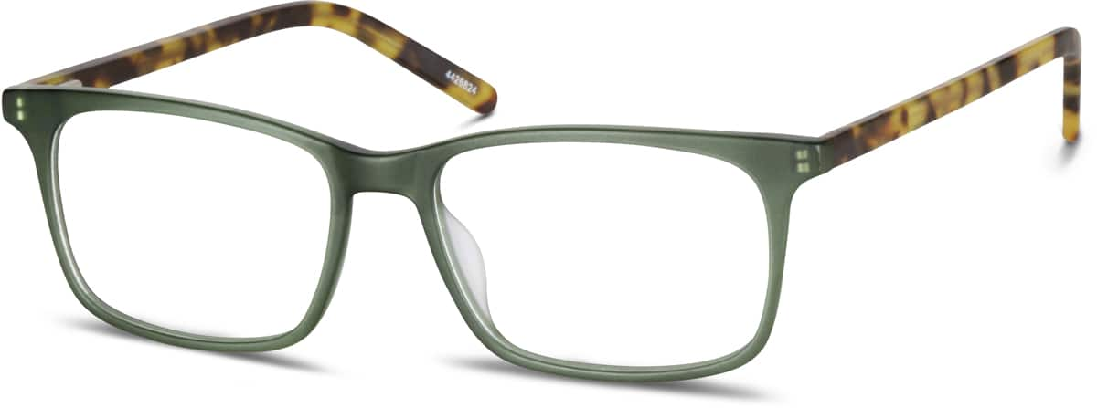 Angle view of Rectangle Glasses 4426824 in Green