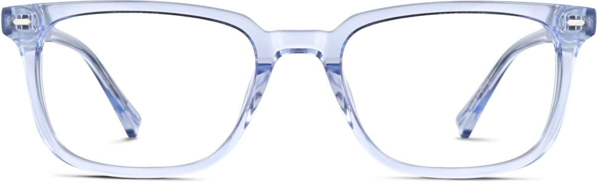 Front view of Rectangle Glasses 4426916 in Light Blue