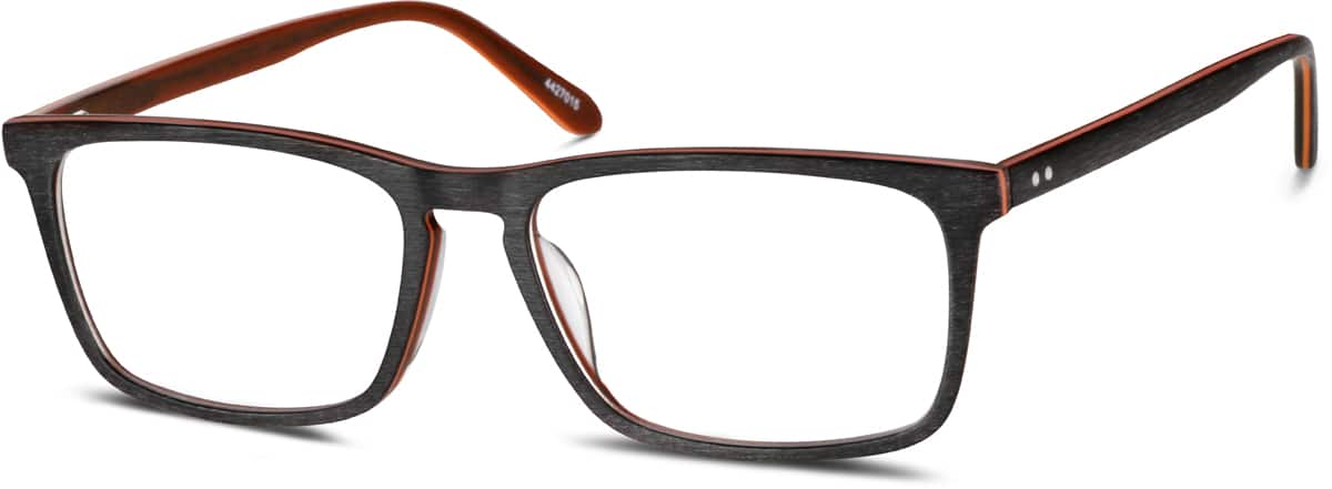 Angle view of Rectangle Glasses 4427015 in Brown