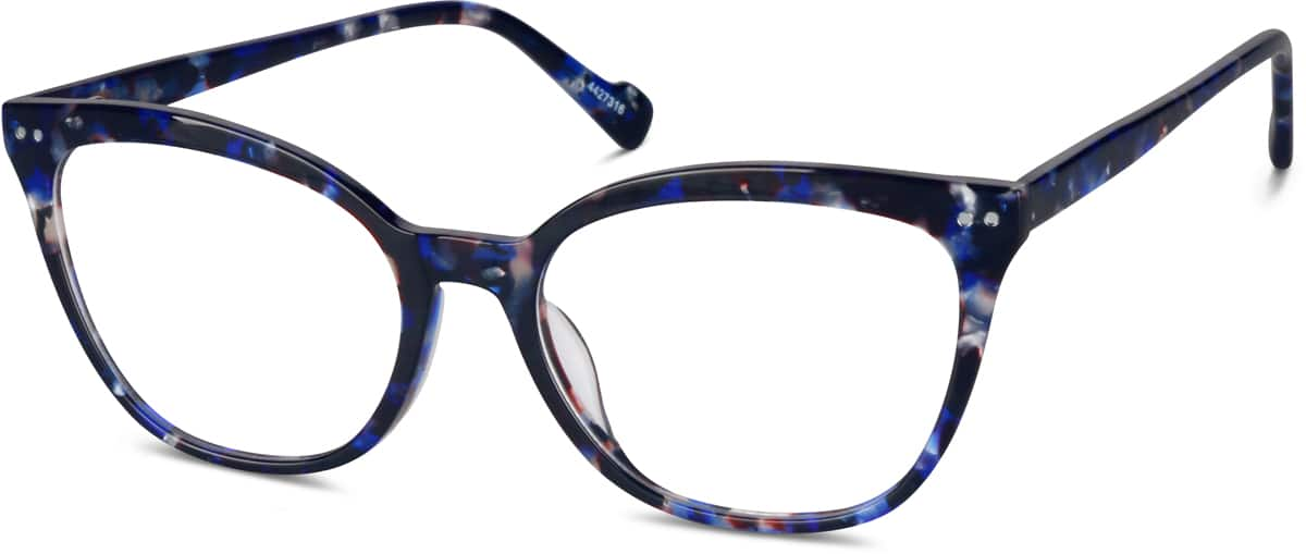 Angle view of Cat-Eye Glasses 4427316 in Blue Tortoiseshell