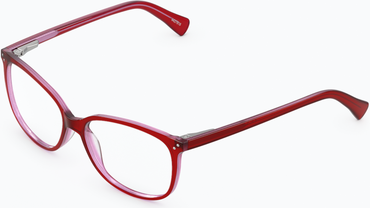 Angle view of Square Glasses 4427818 in Red thumbnail