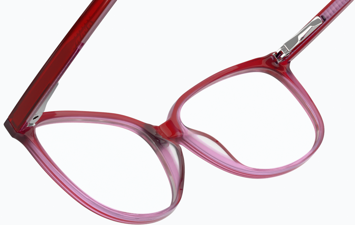 See-through view of Square Glasses 4427818 in Red thumbnail