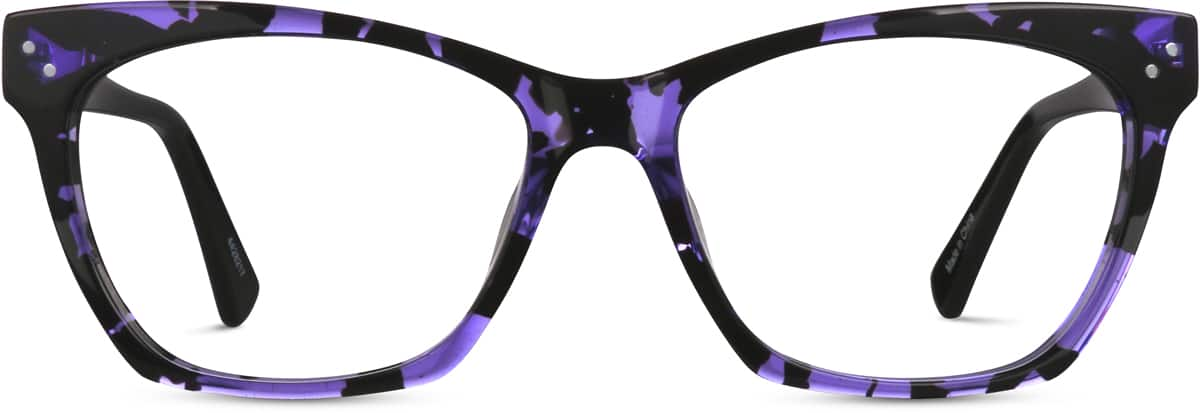 Front view of Rectangle Glasses 4428217 in Purple