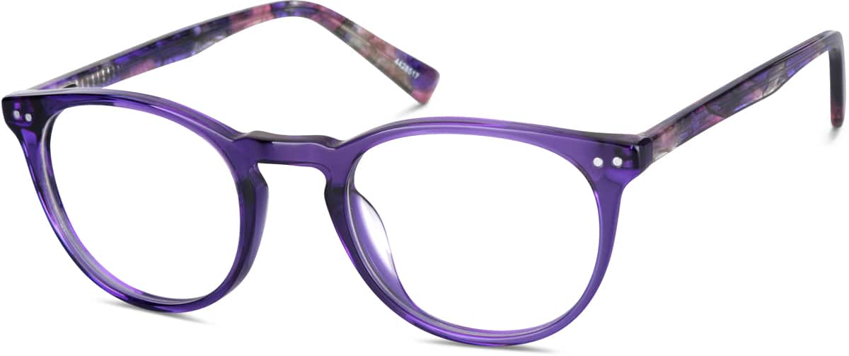 Angle view of Round Glasses 4428517 in Grape