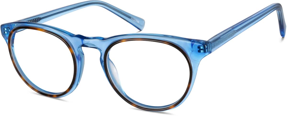 blue round eyeglass frames