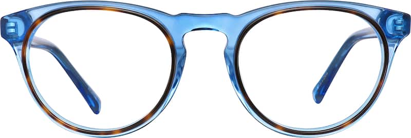 Aqua Blue Round Glasses