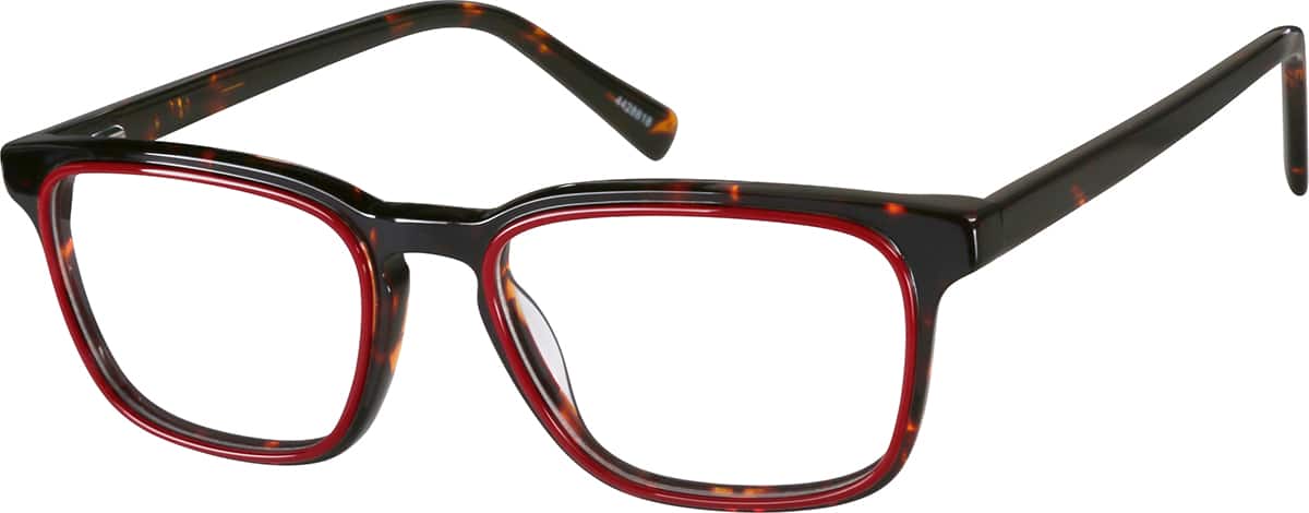 Angle view of Rectangle Glasses 4428818 in Red