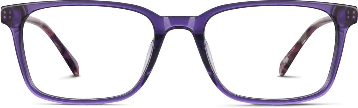 Front view of Rectangle Glasses 4428917 in Violet