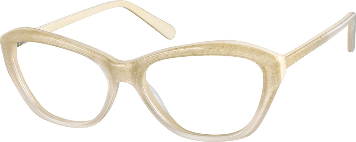 Angle view of Cat-Eye Glasses 4429133 in Cream