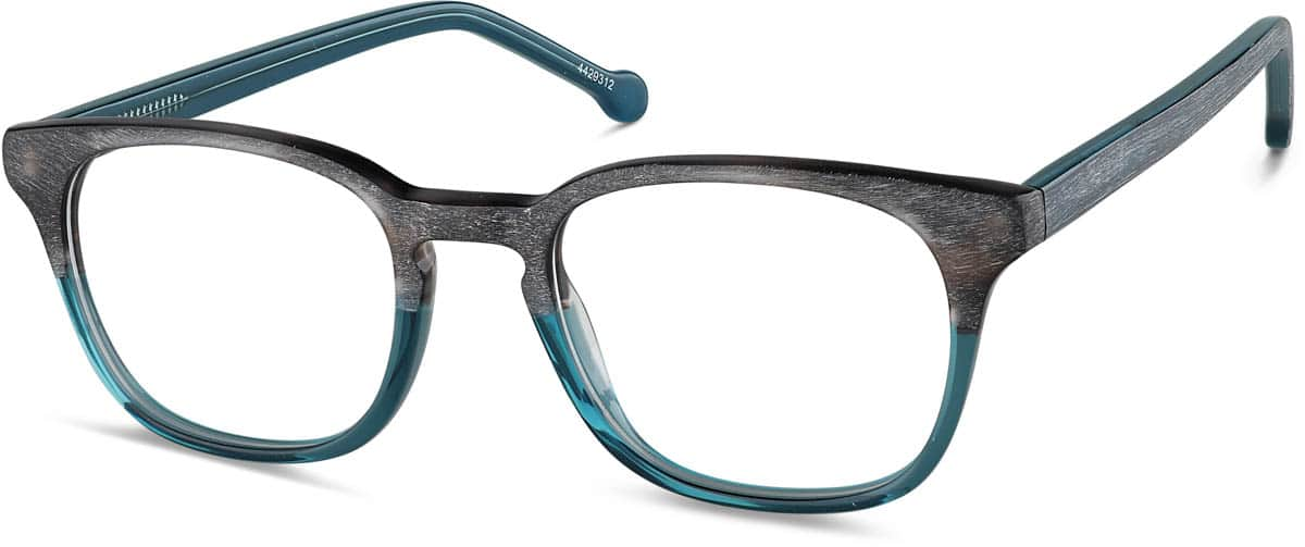 Angle view of Square Glasses 4429312 in Gray/Blue