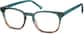 Angle view of Square Glasses 4429324 in Emerald/Copper thumbnail