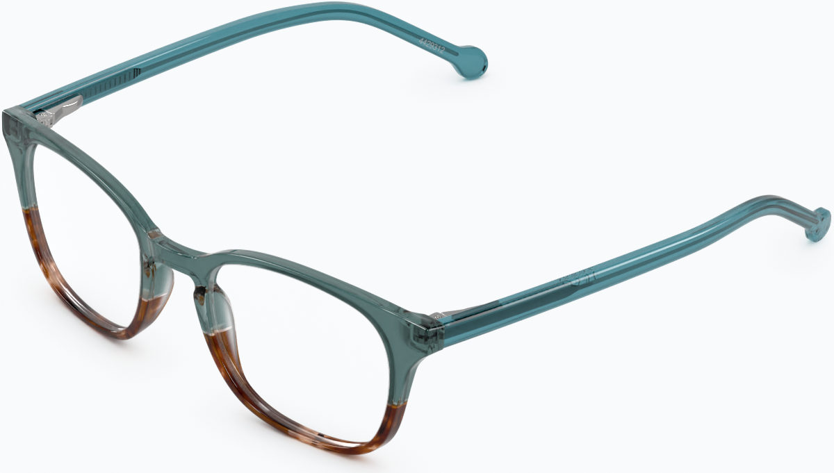 Angle view of Square Glasses 4429324 in Emerald/Copper thumbnail