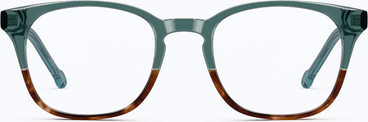 Front view of Square Glasses 4429324 in Emerald/Copper thumbnail