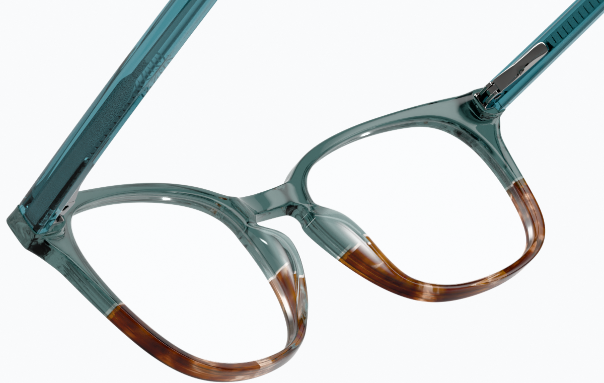 See-through view of Square Glasses 4429324 in Emerald/Copper thumbnail