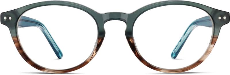 Malachite/Brown Round Glasses