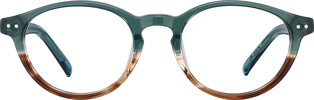 Malachite/Brown Round Glasses