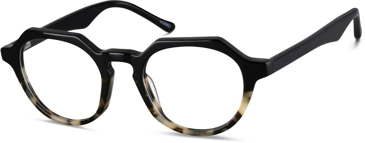 Angle view of Geometric Glasses  4429821 in Black