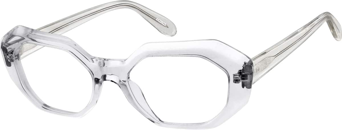 Angle view of Geometric Glasses 4429923 in Clear