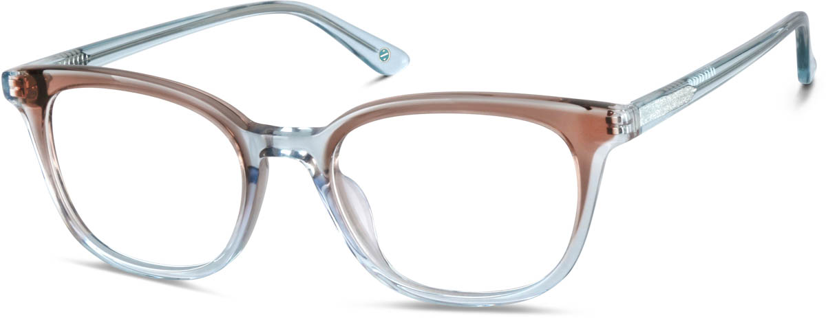 Zenni Women's Sporty Square Prescription Glasses Blue Plastic Full Rim Frame