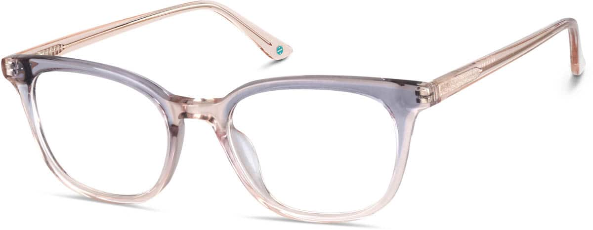 Angle view of Square Glasses 4430019 in Translucent