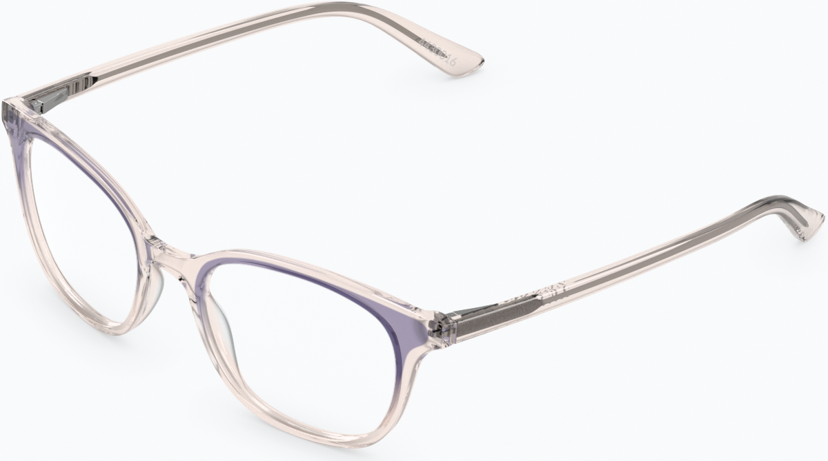 Angle view of Square Glasses 4430019 in Translucent thumbnail