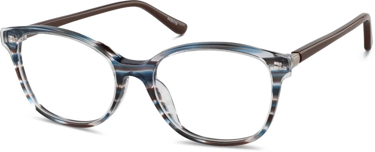 Angle view of Square Glasses 4430115 in Smokey Topaz/Blue