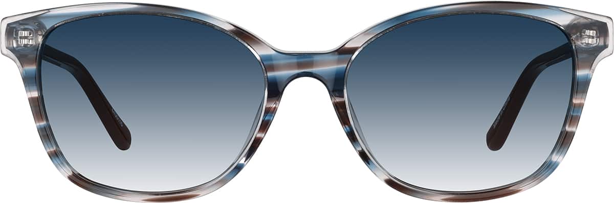 Smokey Topaz/Blue Square Glasses #4430115 | Zenni Optical