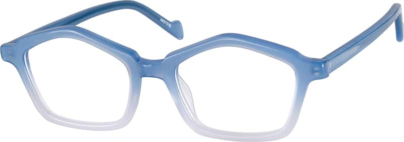 Angle view of Geometric Glasses 4431316 in Sky Blue