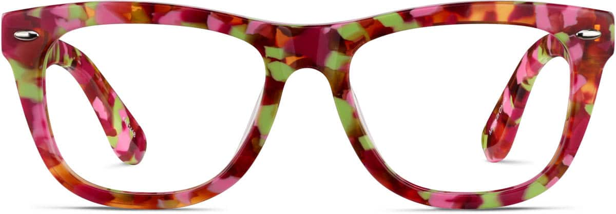 Front view of Kids’ Square Glasses 4431418 in Rose