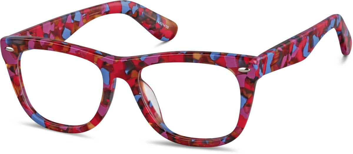 Angle view of Kids’ Square Glasses 4431439 in Fruit Punch