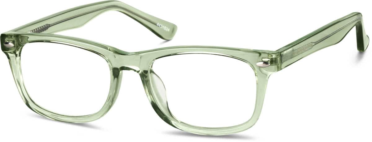 Angle view of Kids’ Rectangle Glasses 4431524 in Green