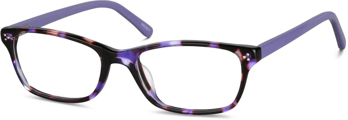 Angle view of Kids' Rectangle Glasses 4431617 in Purple