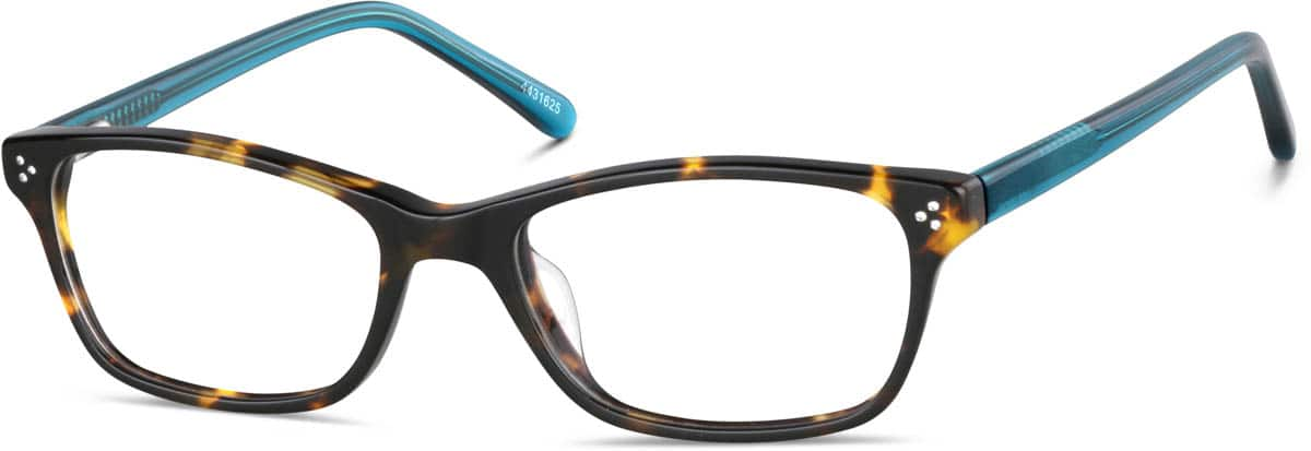 Angle view of Kids' Rectangle Glasses 4431625 in Tortoiseshell