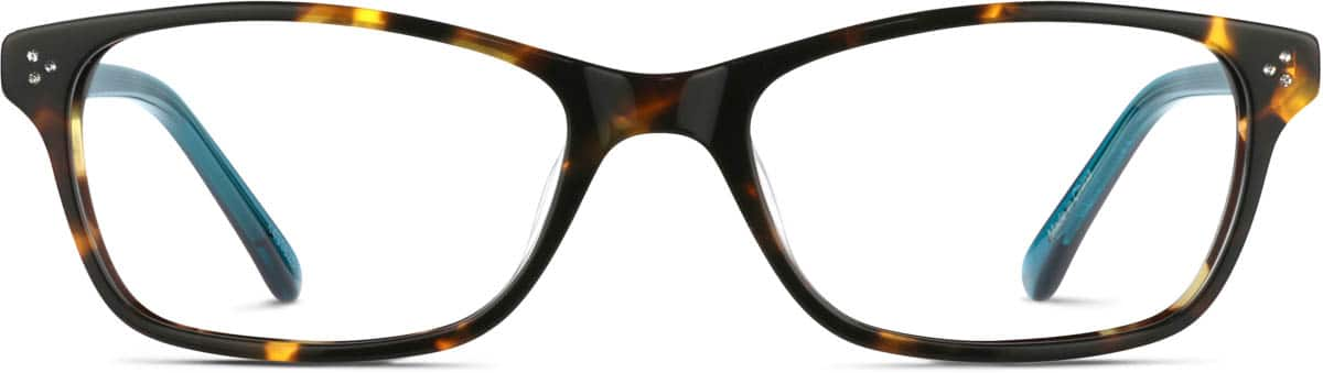 Front view of Kids' Rectangle Glasses 4431625 in Tortoiseshell