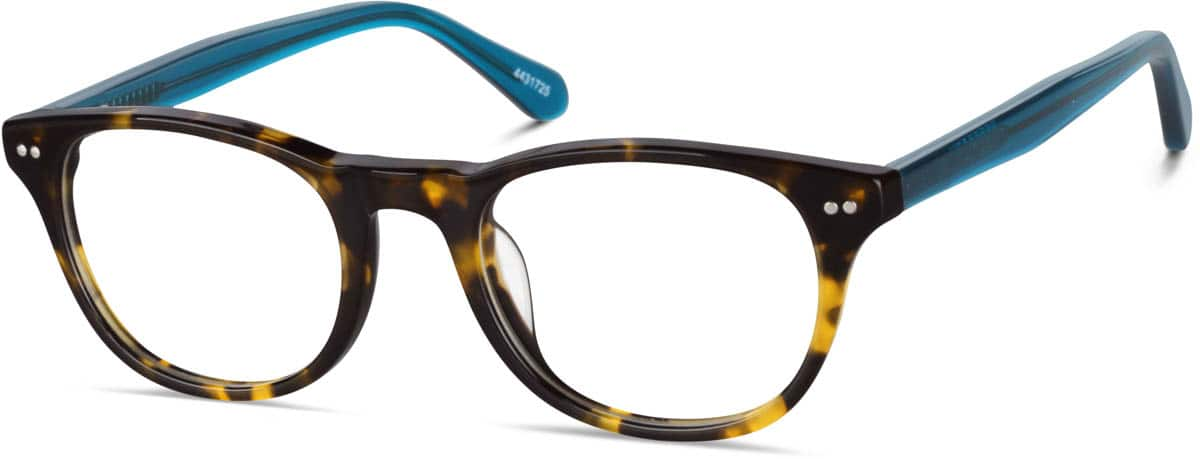 Angle view of Kids’ Oval Glasses 4431725 in Tortoiseshell