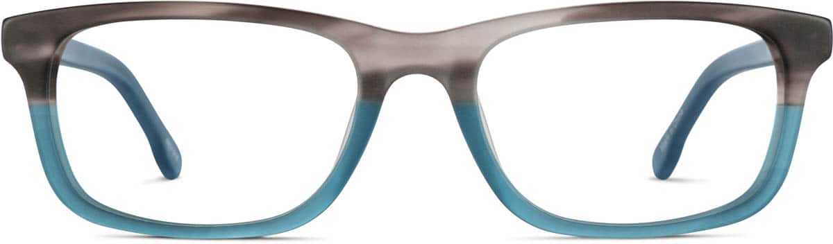 Front view of Kids’ Rectangle Glasses 4431916 in Gray/Blue